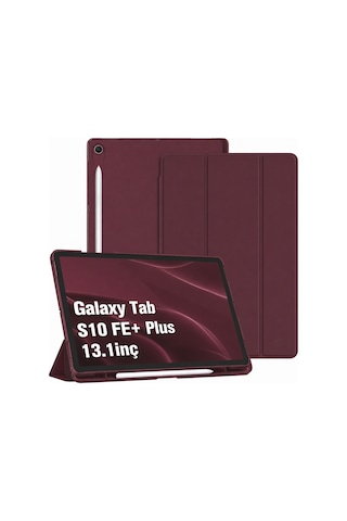 Samsung Galaxy Uyumlu Tab S10 Fe+ Plus 13.1inç Kılıf Flip Cover Kalem Bölmeli Pc Case X620 X626 Kapaklı Kılıf