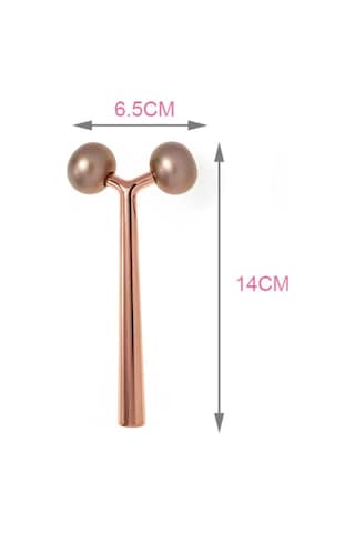 Metal Yüz Masaj Aleti Face Yoga Guasha 3d Roller Graston Aparatı Altın Renk