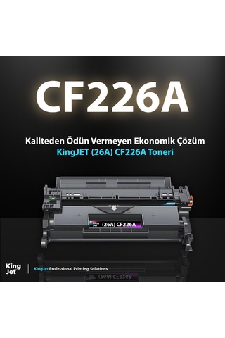 Kingjet Hp Uyumlu 26a Cf226a Standart Kapasiteli 4'lü Paket Çipli Uyumlu Toneri M426fdn