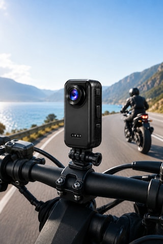 2k Mini Spor Kamera Vücut Kamera 1.47" Hd Ekran Video Kaydedici Motor Montaj Uyumlu Seyahat Siyah