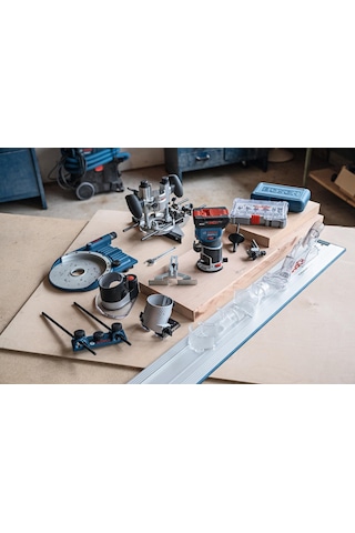 Bosch GKF 18V-8 + TE 600 Akülü Dik Freze L- Boxx Solo - 06016C2003