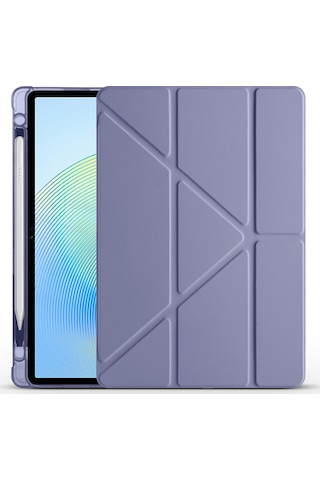 Honor Pad X8a Kılıf Ardx Tri Folding Kalem Bölmeli Standlı Kılıf - Mor