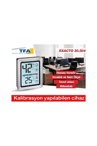 Tfa 30.5047.54 Exacto Kalibrasyonlu Ortam Sıcaklık Ve Nem Ölçer