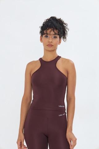 Sportempt Lesa Wear Çapraz Detaylı Basic Spor Crop Atlet Kahverengi