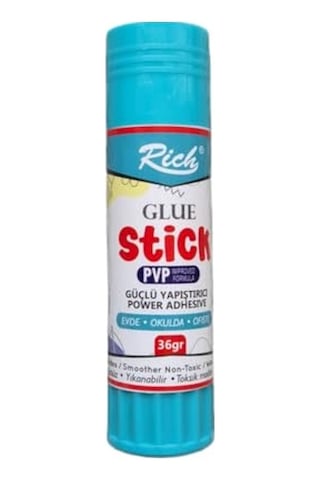 Glue Stick, Pvp Geliştirilmiş Formül, Güçlü Yapıştırıcı, Toksik Madde İçermez, Yıkanabilir, 36gr