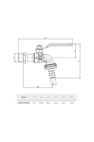 Eca 1/2'' Bahçe Musluğu Küresel 602109004