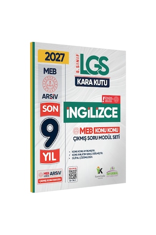 2027 LGS 8.Sınıf İNGİLİZCE Karakutu MEB Çıkmış Soru Modülü Video/PDF Çözümlü Konu Konu Son 9 Yıl