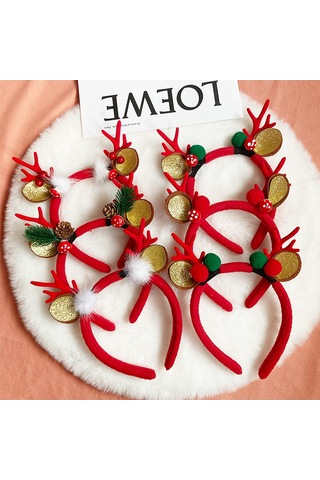 Yeni Noel Kafa Bandı 2024 Kırmızı Şeffaf Boynuz Kafa Bandı Kız Çocuk Saç Aksesuarları Saç Fiyongu Başlığı Noel Aksesuarları Mj51 7