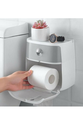 Su Geçirmez Duvara Monte Tuvalet Rulo Sahipleri Havlu Banyo Doku Kağıt Kutusu Depolama Raf Mutfak Kağıt Dağıtıcı Depolama Rafları Ve Amp Raflar 22 x 13.6 x 11.2 CM