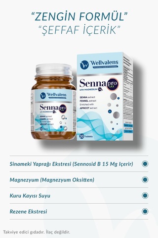 Sennapro Lax Sinameki, Magnezyum, Kayısı & Rezene İle Sindirim Konforu Ve Bağırsak Desteği 30 Tablet
