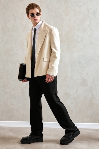 Hyman Erkek Oversize Blazer Ceket Ekru