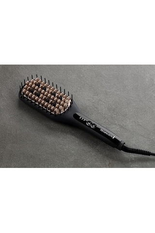 Remington Düzleştirici Fırça 2'si 1 Arada: Daha Kısa Şekillendirme Süresi İçin Düzleştirici Ve Saç Fırçası Soğuk Uçlu Seramik Kaplı Ve Antistatik Kıllar, Dijital Ekran, 150-230 C Cb7400