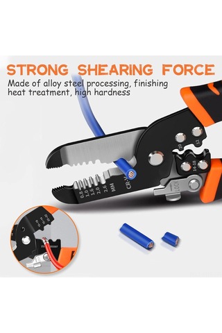 Hangfox Endüstriyel Elektrikçi Pense - 8 İnç Çok Fonksiyonlu Kablolu Kabloları Soyma, Kesme Ve Presleme Aleti