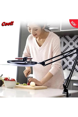 Hornet Masa Tripodu 10 Inç Ring Light 5500k Youtuber Led Işıklı Tripod Led Işığı Akrobat