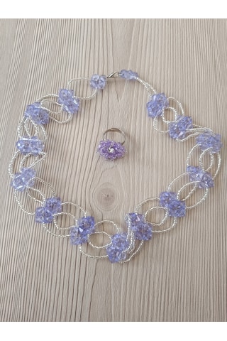 Boncuklu Tasarım Kolye Yüzük