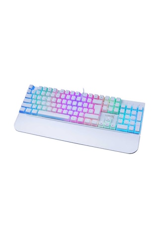 Turbox Tr-mk10pd Rgb Beyaz Makro Bilek Destekli Blue Switch Kablolu Mekanik Rainbow Gaming Klavye