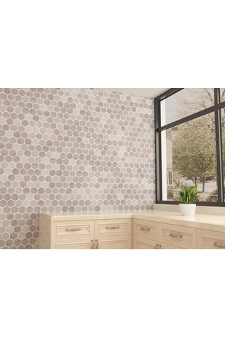 Tuqco Doğaltaş 2" Altıgen (Hexagon) Golden Eskitme Mermer Mozaik