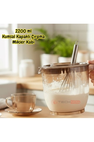 Technow Vip Ahmet Vp-023 2200ml Kumsal Kapaklı Çırpma Mikser Kabı Bakır