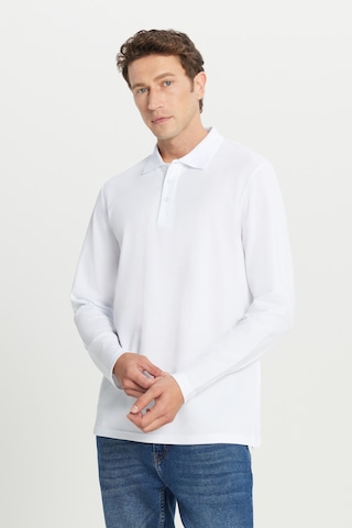 Ac&Co / Altınyıldız Classics Erkek Beyaz %100 Pamuk Standart Fit Normal Kesim Polo Yaka Sweatshirt