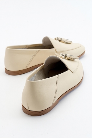 Luvishoes F04 Ekru Bej Cilt Hakiki Deri Ayakkabı Bej - Ekru