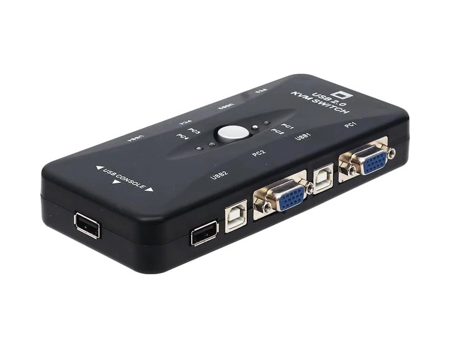 4 Port Usb Kvm Switch, 4 Kasa 1 Monitör Switch, 4 Bilgisayarı Tek Elden Yönetin,