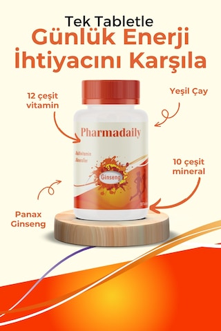Pharmadaily Ginseng Içerikli Multivitamin Enerji 30 Tablet