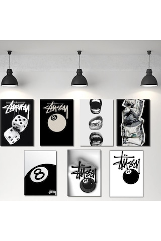 Sekiz Numara Bilardo Topu Temalı 20 X 28 Cm Duvar Poster Seti