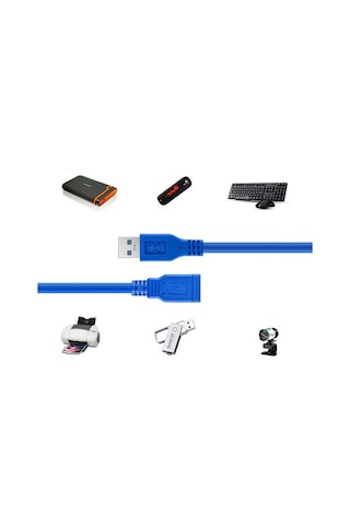 Wozlo USB 3.0 Uzatma Kablosu Erkek Dişi Uzatma HDD Kablo 3 M