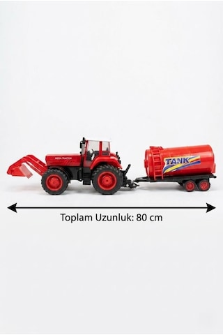Dev Boy Sürtmeli Ve Sökülebilir Tankerli Oyuncak Traktör 80 Cm Eğitici Çocuk Oyuncağı