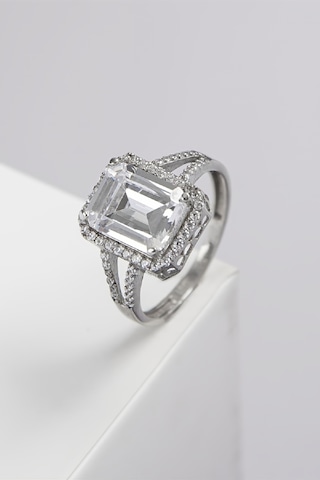 925 Ayar Gümüş Rodyumlu Zirkon Taşlı Bayan Yüzük -7970