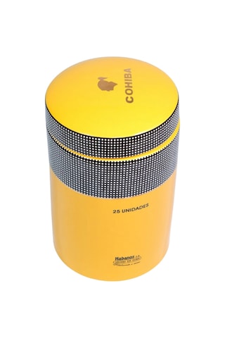 Cohiba Sarı Nokta Desenli Puro Saklama Kutusu Jar