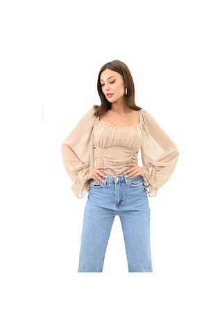 Koza Butik Kadın Şifon Crop Bluz 1734-24 001