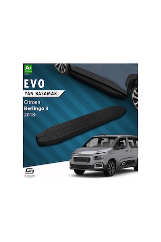 S-dizayn Citroen Berlingo 3 Uzun Şase Evo Siyah Yan Basamak 213 Cm 2018 Üzeri