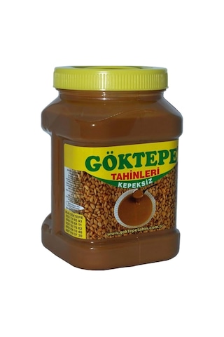 Göktepe Kepeksiz 935gr Bozkır Tahini Plastik Kutu, Odun Ateşinde Çifte Kavrulmuş Kepeksiz-935gr