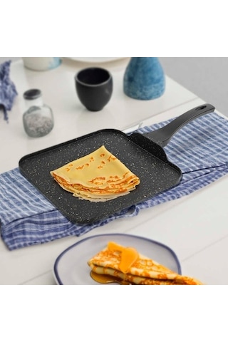Eda Granit Kare Döküm Krep Tava 26 Cm Pankek Krep Omlet Sahan Tavası