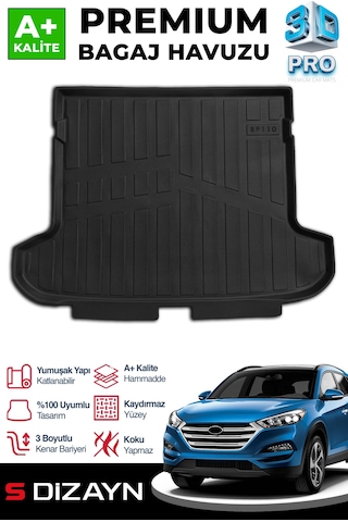S-dizayn Hyundai Tucson 3d Pro Bagaj Havuzu 2015-2021 A+ Kalite