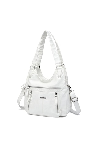 Smart Bags Kadın Günlük Orta Boy Omuz Çantası Yumuşak Tasarım Çok Cepli 1861-7 Beyaz