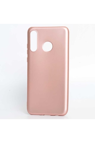 Noktaks - Huawei Uyumlu Huawei P30 Lite - Kılıf Mat Renkli Esnek Premier Silikon Kapak - Rose Gold