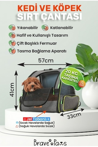 Brave Paws Kedi Ve Köpekler Için Piramit Xl Taşıma Çantası - Geniş Alan Havalandırmalı Seyahat Çantası