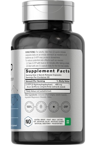 Horbäach 5-htp Hidroksitriptofan 400mg 120 Caps Aromasız
