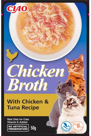 Ciao Broth Tavuk Sulu & Ton Balıklı Yetişkin Kedi Çorbası 50 G