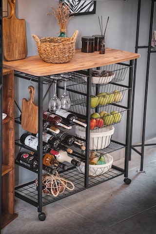 ÇOK AMAÇLI ADA MASA METAL MUTFAK BAR BANGO TEKERLEKLİ SEBZELİK