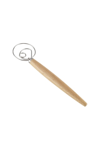 Hombey 13 İnç Ahşap Saplı Un Çubuk Miksürü - Pasta Hamuru Karıştırıcı, Pastane Çalışma Aleti, Ev Fırında Kullanıma Uygun Ahşap