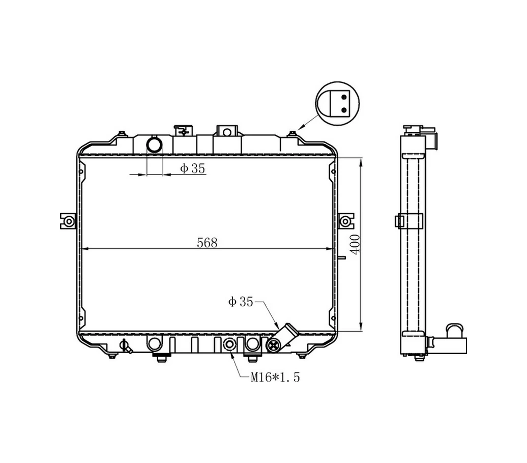 Radyatör Brazing H100 1993 Ac Klimasız Mek 400x568x26 2530043820