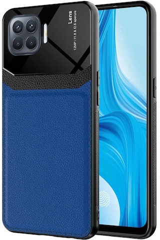 Oppo Reno 4 Lite Kılıf Zore Emiks Deri Görünümlü Kılıf