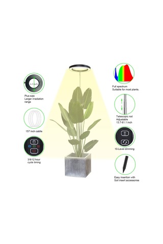 Geeroyoo Bitki Büyüme Lambası - 72 Led Tam Spektrum, 10w Güç, 180 Dönebilen Başlık, Ip42 Suya Dayanıklı, Saksı Aydınlatma Diğer