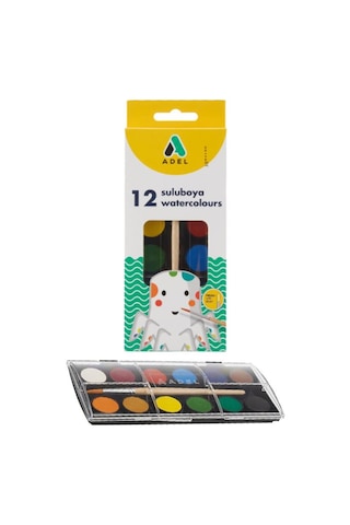 Öğrenci Okul Boyama Seti 4 Lü Adel 12 Renk Pastel Boya Kuru Boya Sulu Boya Keçeli Kalem 12 Li Boya Set Kreş Seti