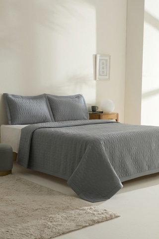 Karaca Home Liora Çift Kişilik Yatak Örtüsü Antrasit Antrasit