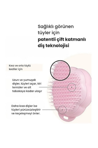 Tangle Teezer Pet Teezer Cat Grooming Brush Kedi Bakım Fırçası Pembe