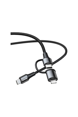 Baseus Twins 2in1 60W Type-C to Type-C + Lightning Kablo Siyah CATLYW-01
